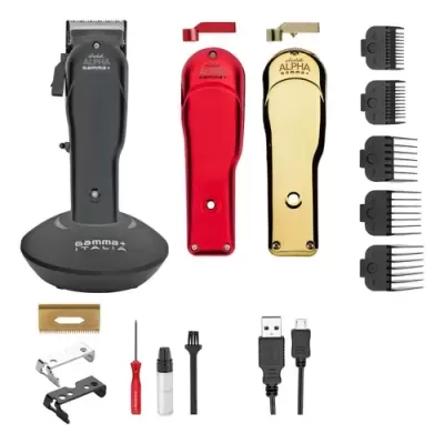 Conjunto de máquinas de cortar cabelo ALPHA GAMMA com acessórios e pentes