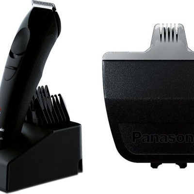 Aparelho de barbear elétrico Panasonic e acessório preto