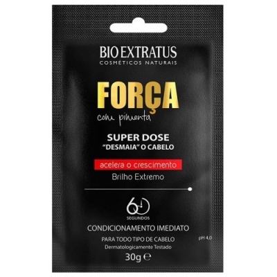 Embalagem sache preta do condicionador Bio Extratus Força com pimenta de 30g