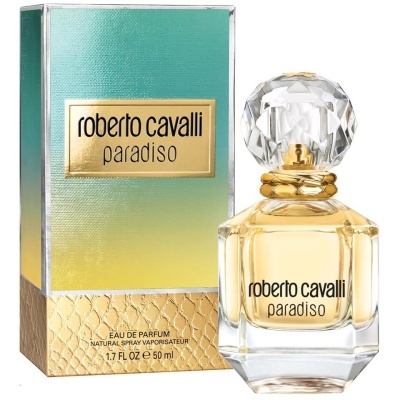 Frasco e caixa de perfume Roberto Cavalli Paradiso