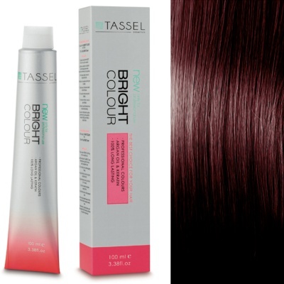 Tintura de cabelo TASSEL Bright Colour com cabelo tingido vermelho escuro