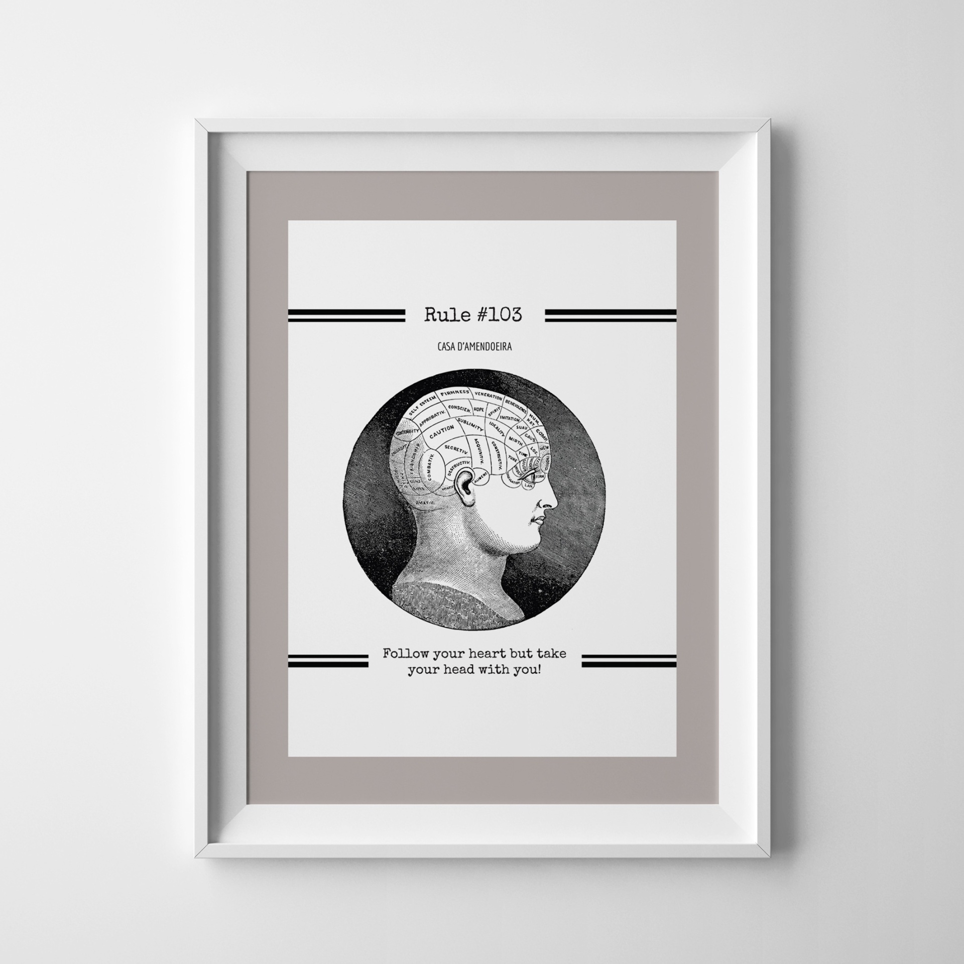 Print Rule#103 “Follow your heart but take your head with you!” Print Rule#103 “Follow your heart but take your head with you!”