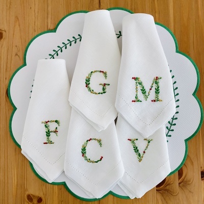 Guardanapo&#x20;letras&#x20;folhas&#x20;de&#x20;natal