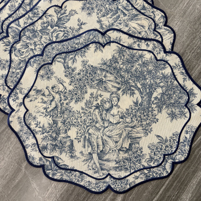 Conjunto&#x20;6&#x20;individuais&#x20;toile&#x20;de&#x20;jouy&#x20;azul