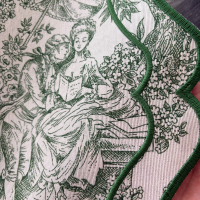 Conjunto&#x20;6&#x20;individuais&#x20;toile&#x20;de&#x20;jouy&#x20;verde