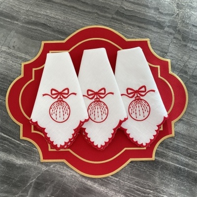 Kit&#x20;com&#x20;6&#x20;guardanapos&#x20;bola&#x20;de&#x20;natal