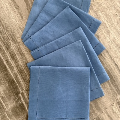 Kit&#x20;6&#x20;guardanapos&#x20;de&#x20;linho&#x20;azul
