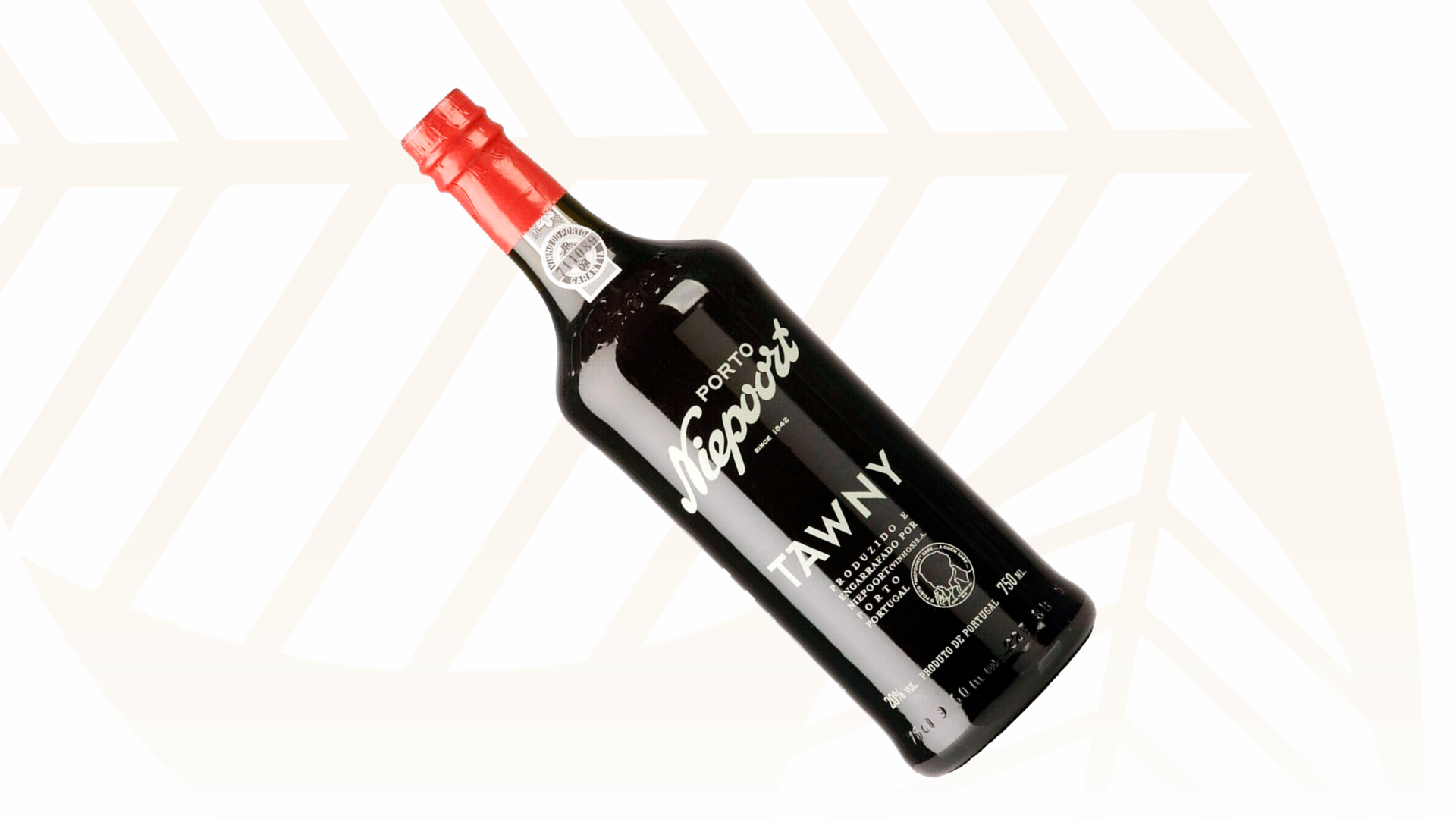 Garafa de vinho do Porto Niepoort Tawny com rótulo preto