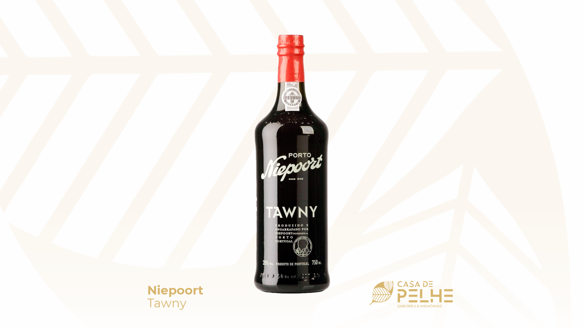 Garrafa de vinho do Porto Niepoort Tawny com selo vermelho