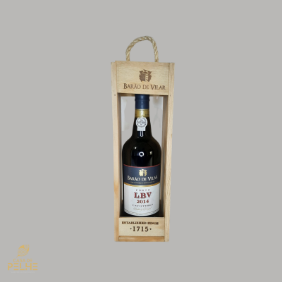 Garrafão de vinho do Porto LBV 2014 BARÃO DE VILAR em caixa de madeira