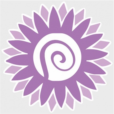 Flor estilizada lilás com espiral no centro