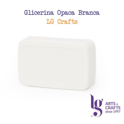 Barra de sabão branca opaca da LG Crafts com texto e logótipo em fundo branco