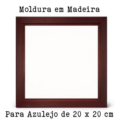 Moldura quadrada de madeira castanha escura para azulejo de 20x20 cm
