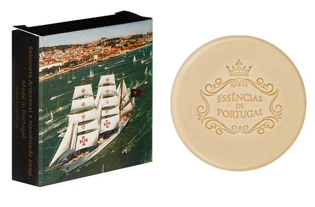 Sabonete artesanal Essências de Portugal com caixa decorativa de veleiro
