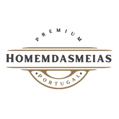 Logótipo PREMIUM HOMEMDASMEIAS PORTUGAL em design circular com linhas horizontais