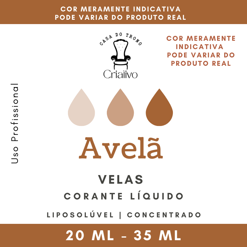 Embalagem corante líquido para velas, cor avelã, 20-35 ml, uso profissional