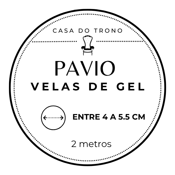 Etiqueta com texto para pavio de velas de gel da marca Casa do Trono