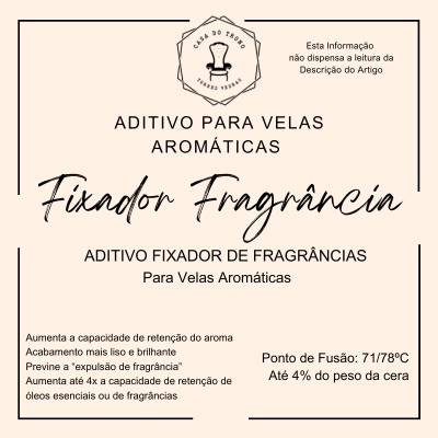 Rótulo de aditivo para velas aromáticas com texto informativo e logotipo Casa do Toxo