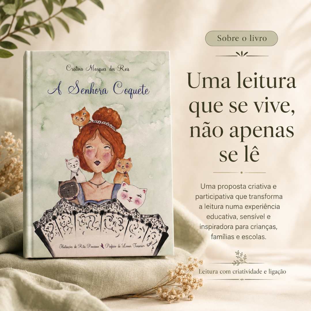 Capa do livro A Senhora Coquete com ilustração de mulher e gatos