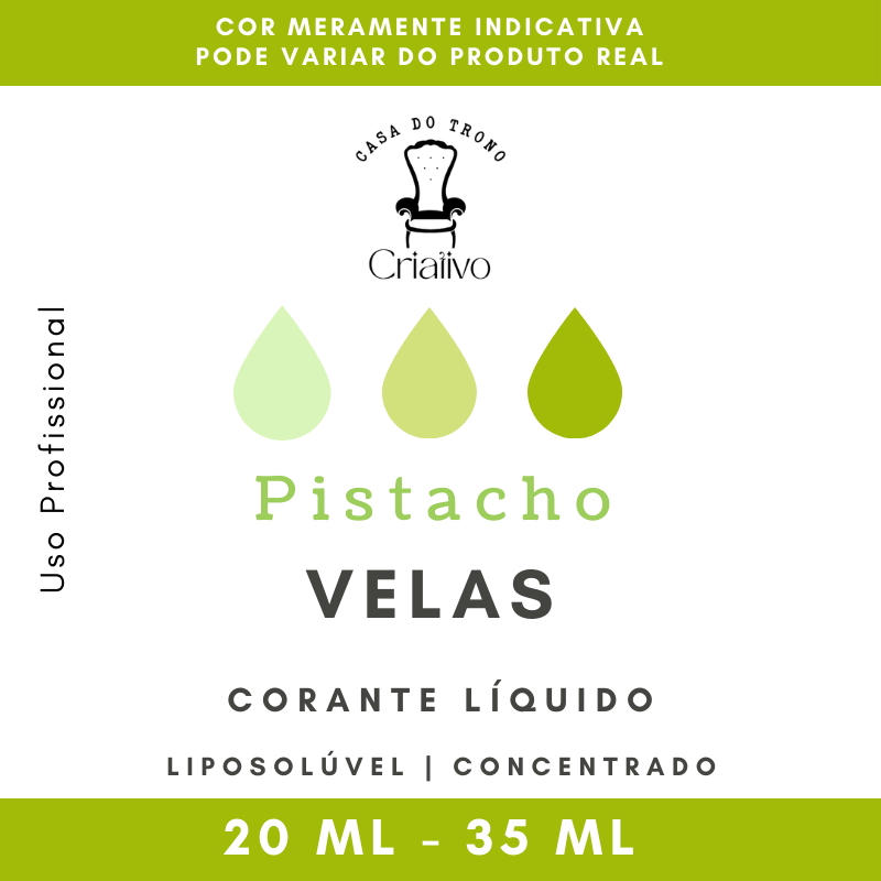 Rótulo corante líquido para velas na cor Pistacho, 20-35 ml, uso profissional