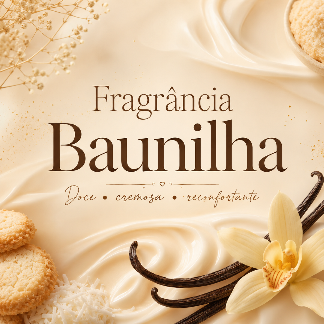 Fragrância Baunilha com ingredientes e textura cremosa