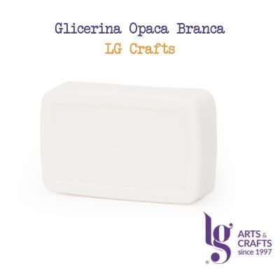 Barra de sabão branca opaca da LG Crafts com texto e logótipo em fundo branco