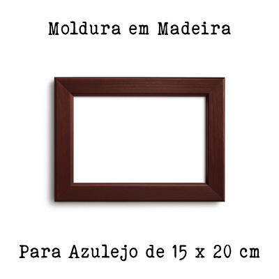 Moldura em madeira castanha escura para azulejo 15x20 cm