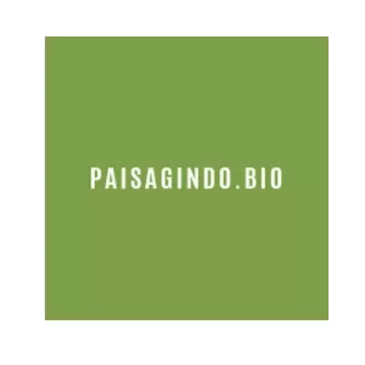 Fundo verde com texto branco 'PAISAGINDO.BIO'
