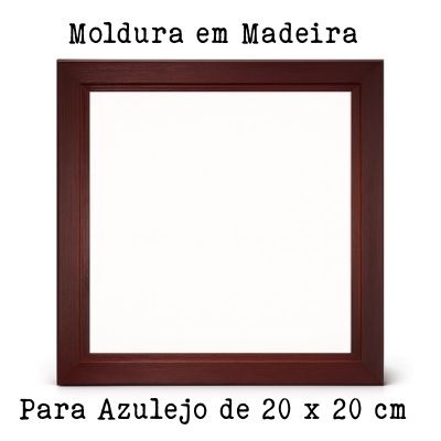 Moldura quadrada de madeira castanha escura para azulejo de 20x20 cm