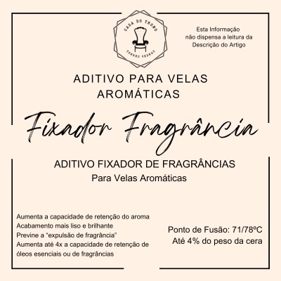 Rótulo de aditivo para velas aromáticas com texto informativo e logotipo Casa do Toxo