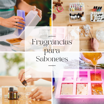 Preparação artesanal de sabonetes com moldes, óleos e ingredientes naturais