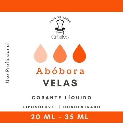 Rótulo branco e laranja com texto e gotas laranja de corante líquido para velas