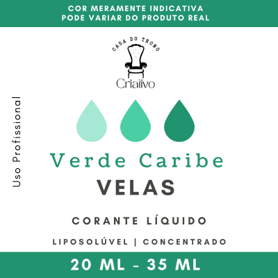 Embalagem de corante líquido para velas Verde Caribe da Casa do Trono Criaitivo