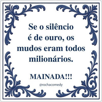 Azulejo branco com texto e decoração azul