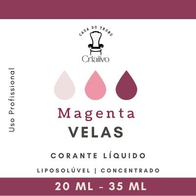 Rótulo de corante líquido para velas magenta da marca Criailvo