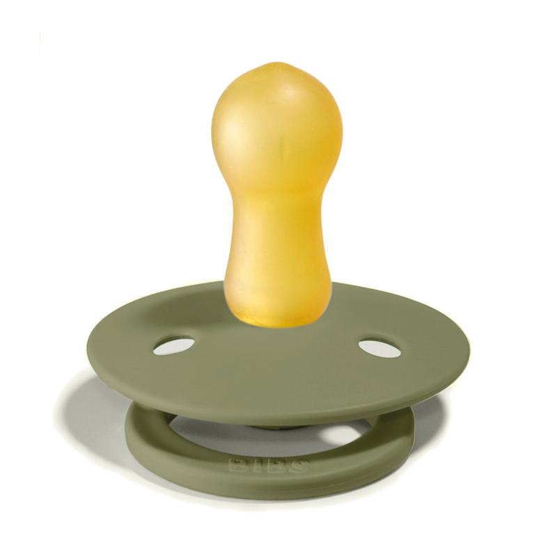 BIBS COLOUR Chupeta para bebé base verde tetina silicone amarelo