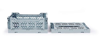 CAIXA EMPILHÁVEL | MAXI Caixa dobrável cinzenta clara com padrão geométrico