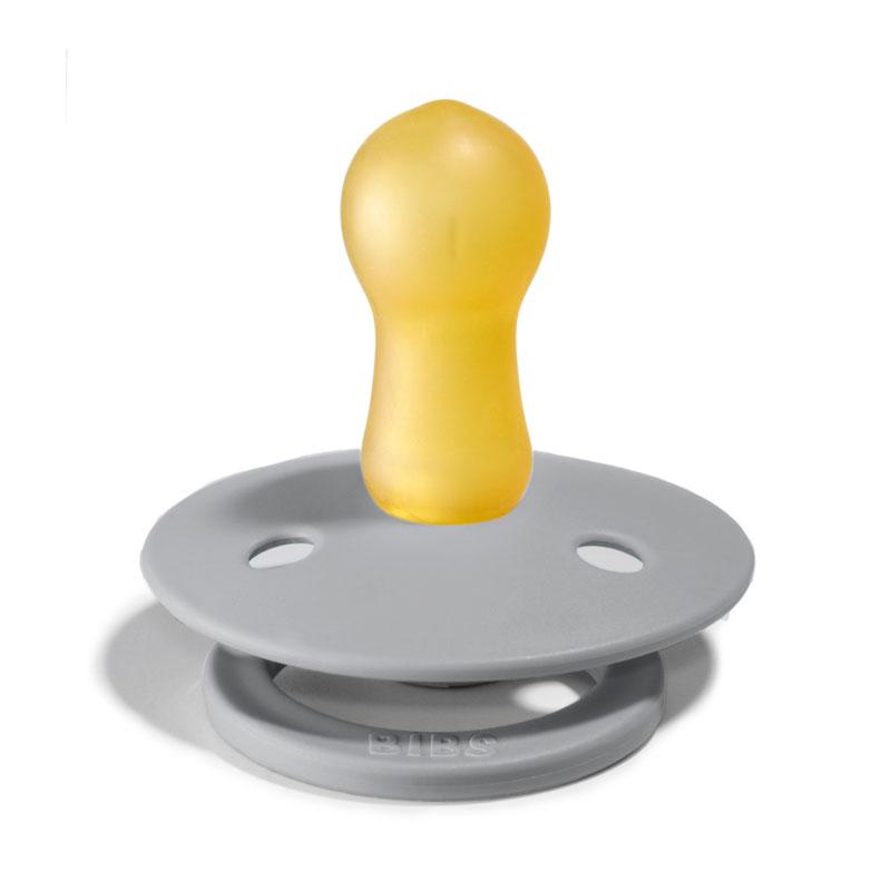 BIBS COLOUR Chupeta cinzenta com bico amarelo translúcido