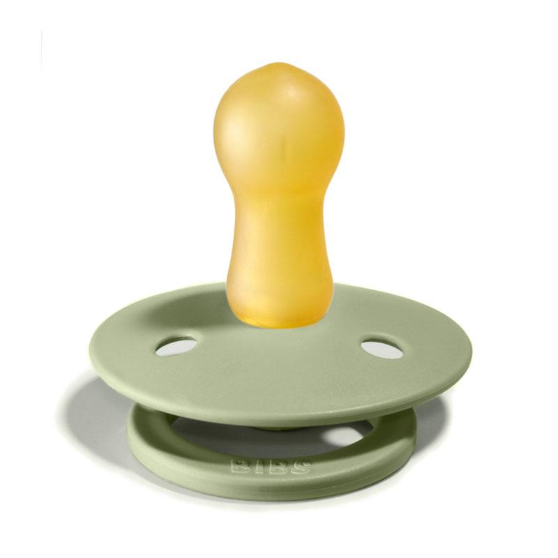 BIBS COLOUR Chupeta verde claro com bico amarelo translúcido