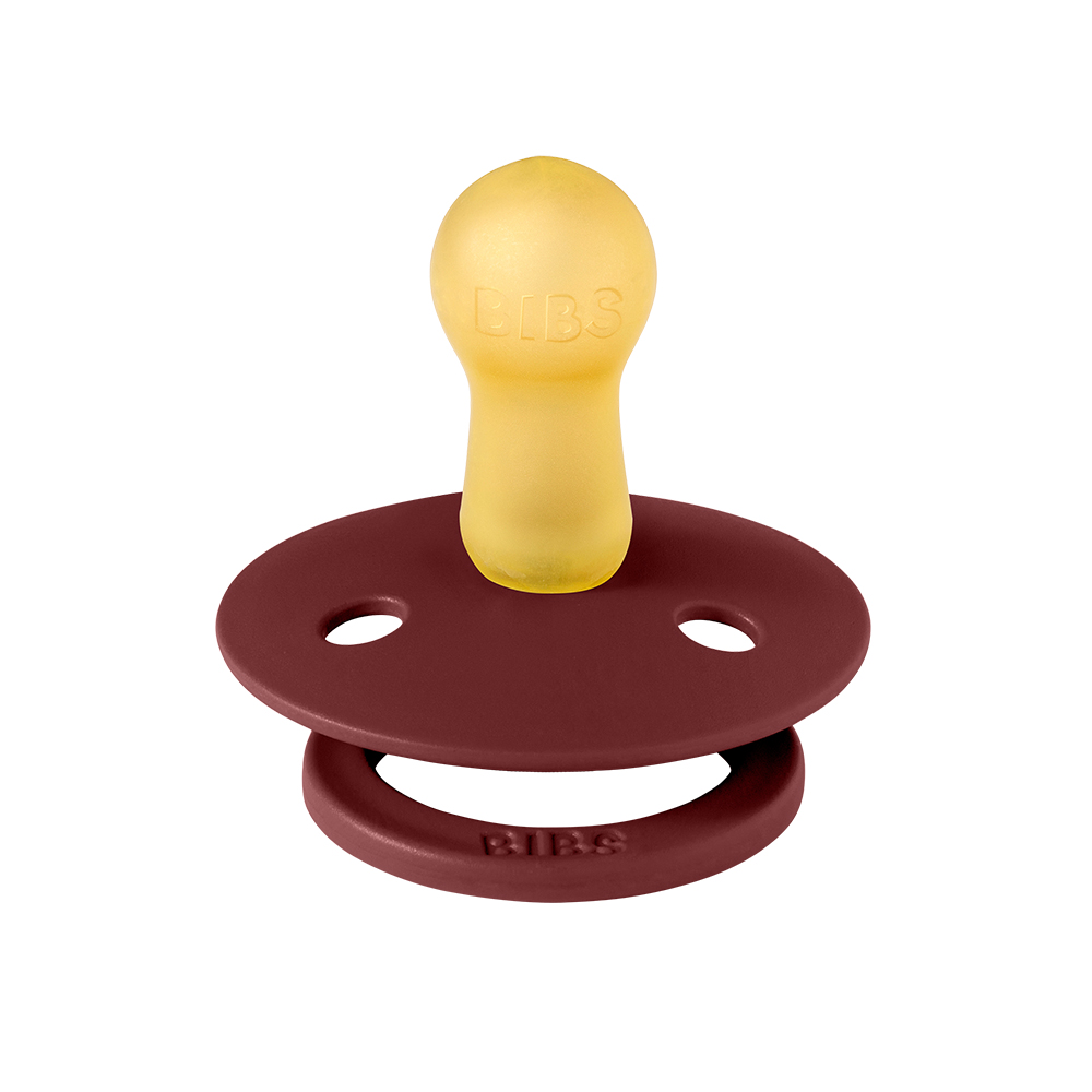 BIBS COLOUR Chupeta para bebé BIBS com bico amarelo e base castanha