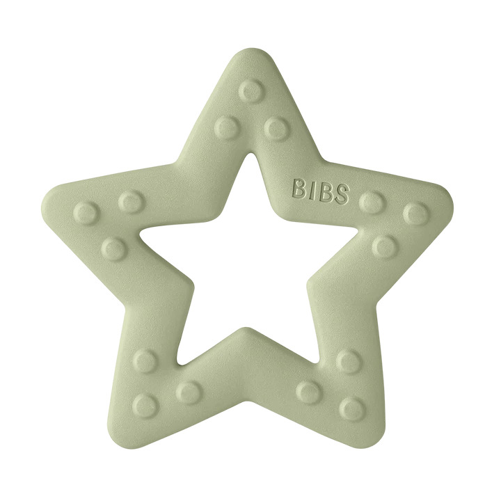 MORDEDORES | BIBS Chupeta em forma de estrela verde pastel com a palavra BIBS