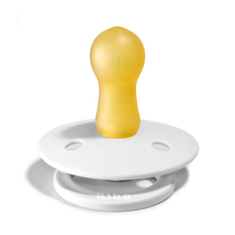 BIBS COLOUR Chupeta de silicone amarela com base branca