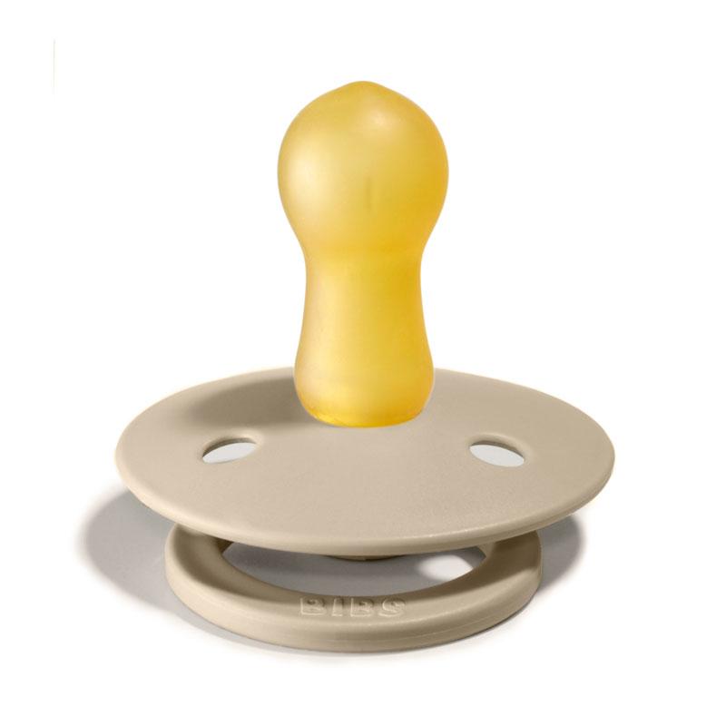 BIBS COLOUR Chupeta de bebé amarela com base cinza