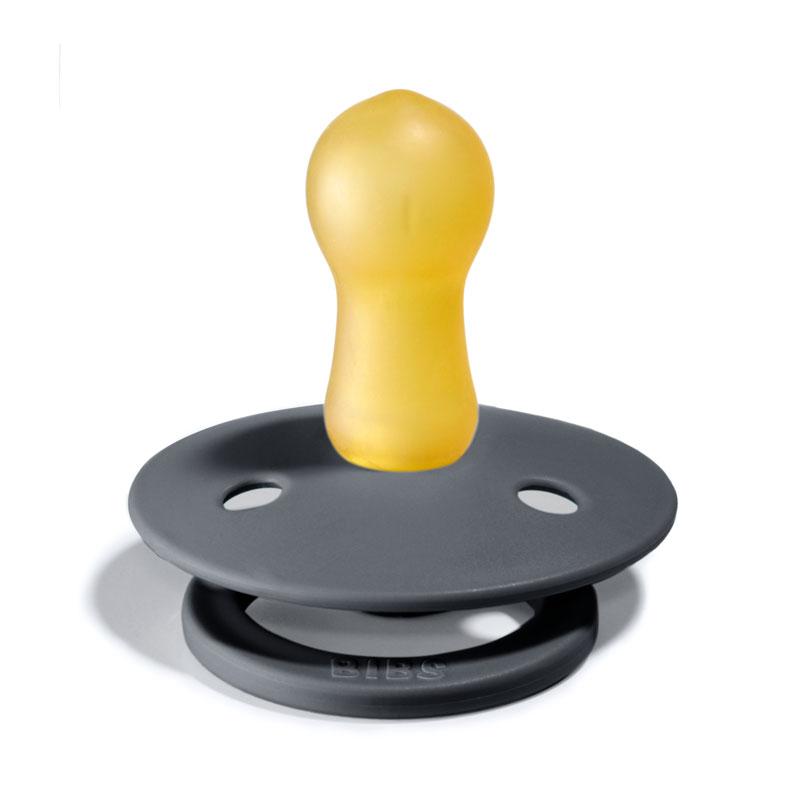 BIBS COLOUR Chupeta para bebé silicone amarelo e base cinzenta