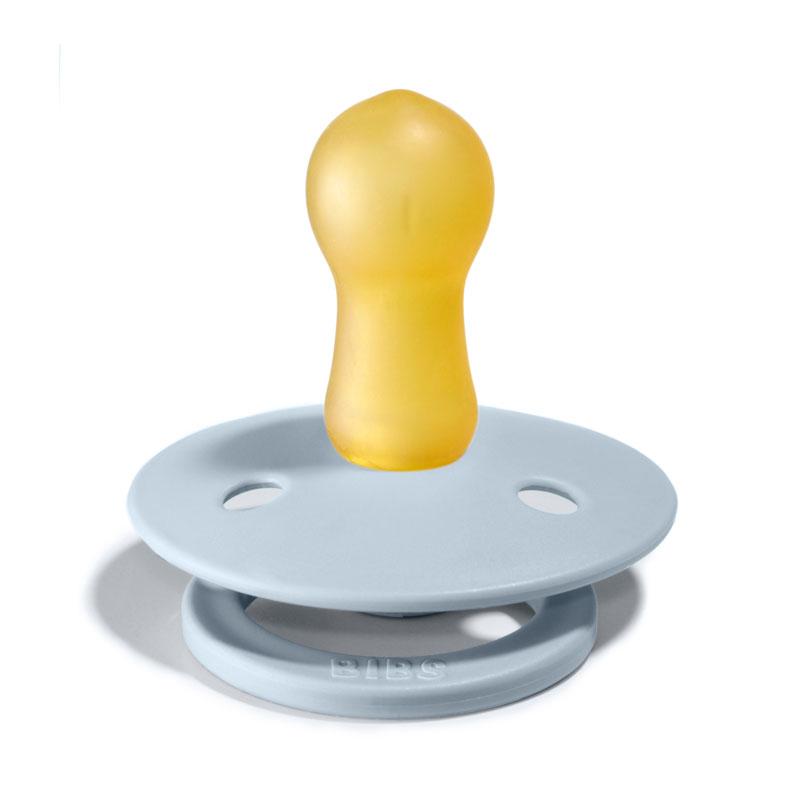 BIBS COLOUR Chupeta para bebé cinzenta com bico amarelo