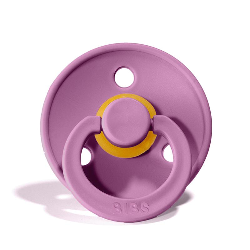 BIBS COLOUR Chupeta rosa com centro amarelo e inscrição 3 LBS