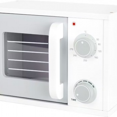 forno elétrico branco de bancada com porta de vidro e botões de controlo