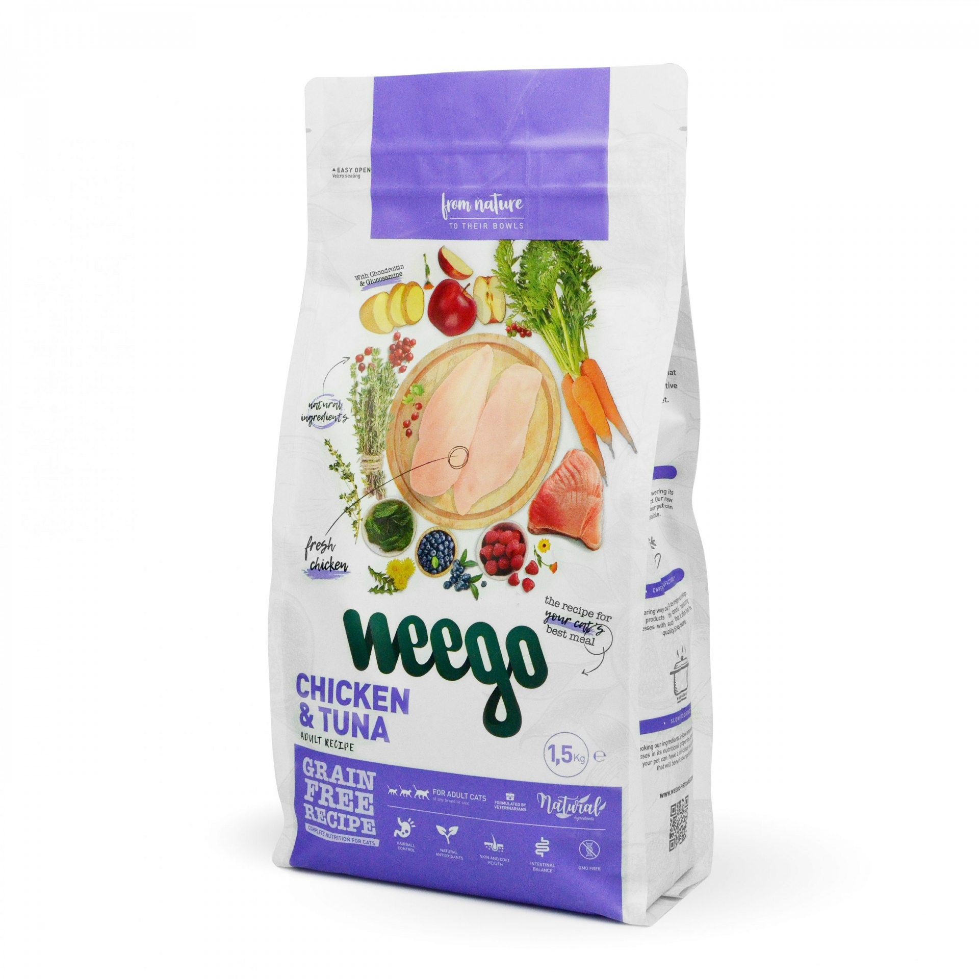 Weego Gato Frango e Atum Pacote de comida para animais Neego Chicken & Tuna Grain Free Recipe 1,5 kg