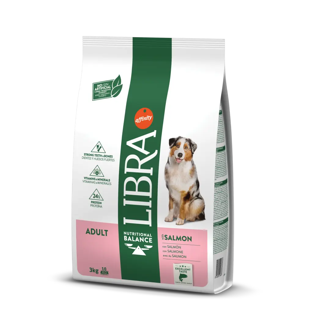 Libra Cão Adulto Salmão Saco de ração para cães Libra Nutritional Balance Adult sabor salmão 3 kg