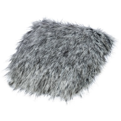 almofada decorativa cinza de pelo sintético